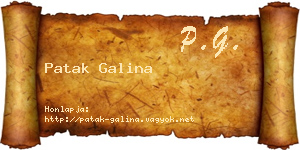Patak Galina névjegykártya